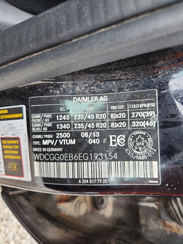 Продажа на аукционе авто 2014 Mercedes-benz Glk, vin: WDCGG0EB6EG193154, номер лота: 58046026
