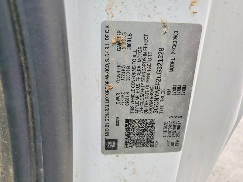 Продаж на аукціоні авто 2020 Chevrolet Silverado, vin: 3GCNYAEF2LG321328, номер лоту: 55420726