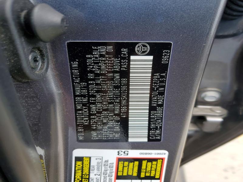 Продаж на аукціоні авто 2019 Toyota Camry, vin: 4T1B61HK5KU296188, номер лоту: 56147426