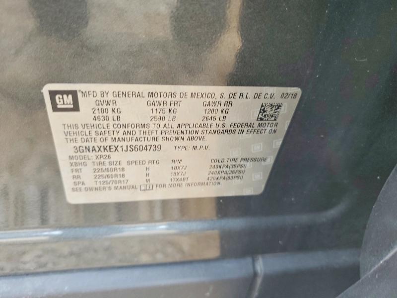 Продаж на аукціоні авто 2018 Chevrolet Equinox, vin: 3GNAXKEX1JS604739, номер лоту: 55654246