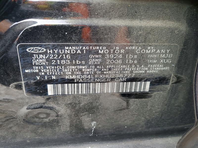 Продаж на аукціоні авто 2017 Hyundai Elantra, vin: KMHD84LFXHU238777, номер лоту: 54021546