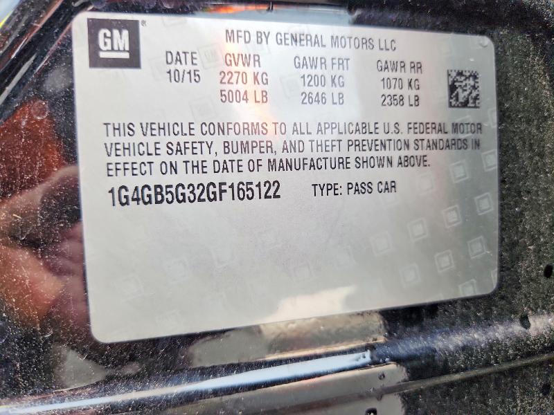 58080966 :رقم المزاد ، 1G4GB5G32GF165122 vin ، 2016 Buick Lacrosse مزاد بيع