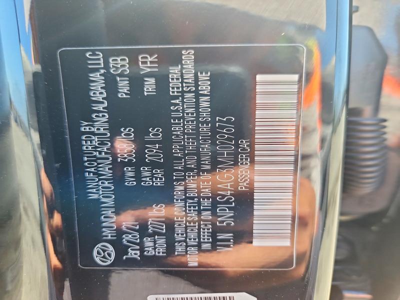 2021 Hyundai Elantra მანქანა იყიდება აუქციონზე, vin: 5NPLS4AG3MH029673, აუქციონის ნომერი: 55844526