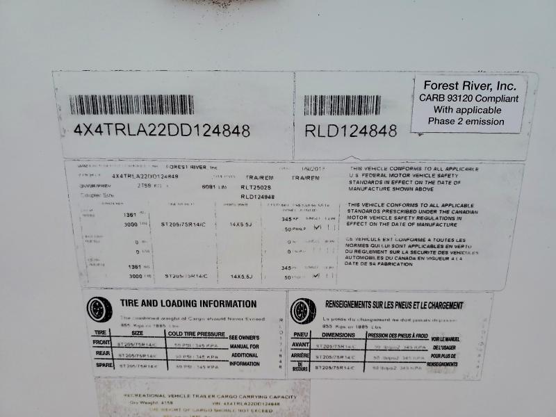 Продажа на аукционе авто 2013 Foresriver Mini Lite, vin: 4X4TRLA22DD124848, номер лота: 58429226