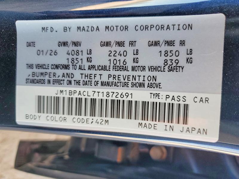 2026 Mazda 3 მანქანა იყიდება აუქციონზე, vin: JM1BPACL7T1872691, აუქციონის ნომერი: 57744566