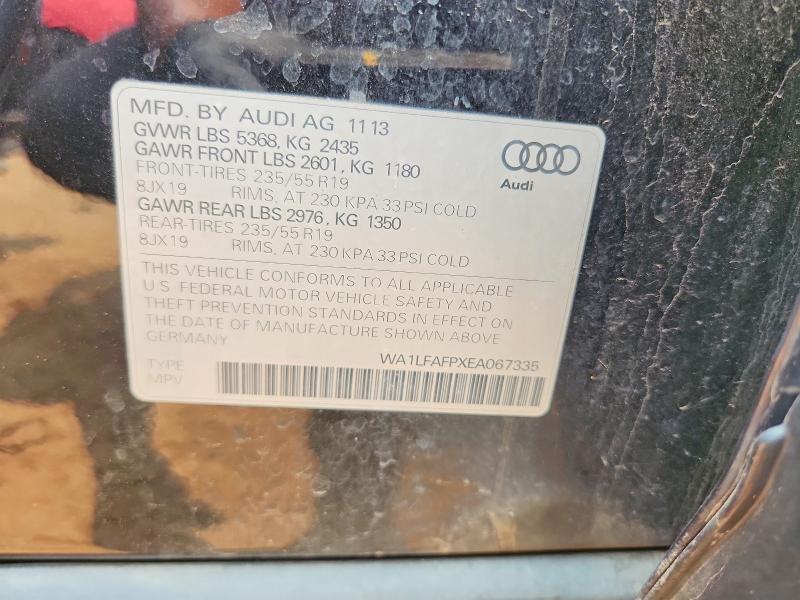 Продаж на аукціоні авто 2014 Audi Q5, vin: WA1LFAFPXEA067335, номер лоту: 58475556