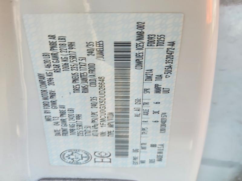 Продаж на аукціоні авто 2013 Ford Escape, vin: 1FMCU0GX5DUD26648, номер лоту: 57732796