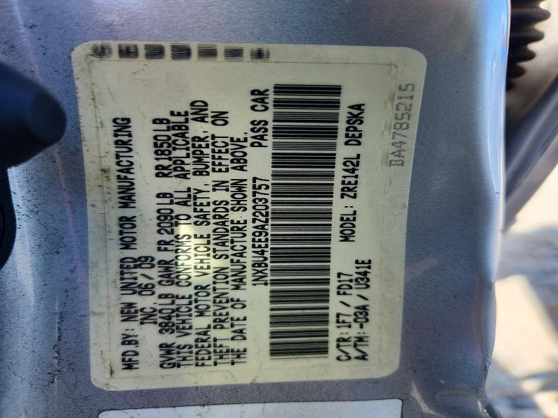 Продажа на аукционе авто 2010 Toyota Corolla, vin: 1NXBU4EE9AZ203757, номер лота: 57231966