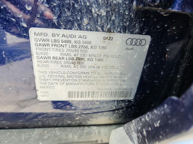 Продажа на аукционе авто 2022 Audi Q5, vin: WA1EAAFY0N2098636, номер лота: 57631596