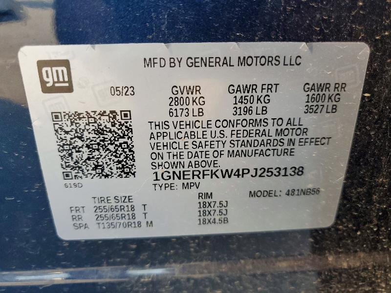 56052036 :رقم المزاد ، 1GNERFKW4PJ253138 vin ، 2023 Chevrolet Traverse مزاد بيع