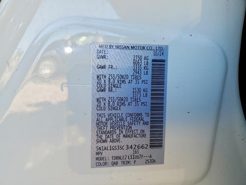 Aukcja sprzedaży 2025 Infiniti Qx60, vin: 5N1AL1GS3SC342662, numer aukcji: 58550656