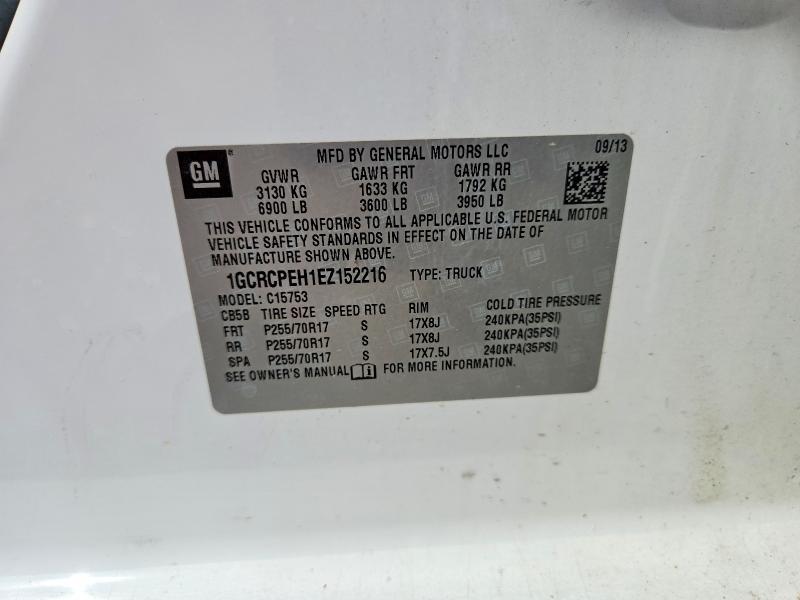 57447966 :رقم المزاد ، 1GCRCPEH1EZ152216 vin ، 2014 Chevrolet Silverado مزاد بيع