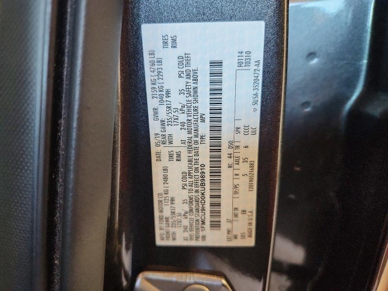 Продаж на аукціоні авто 2019 Ford Escape, vin: 1FMCU9HD0KUB98910, номер лоту: 56365276
