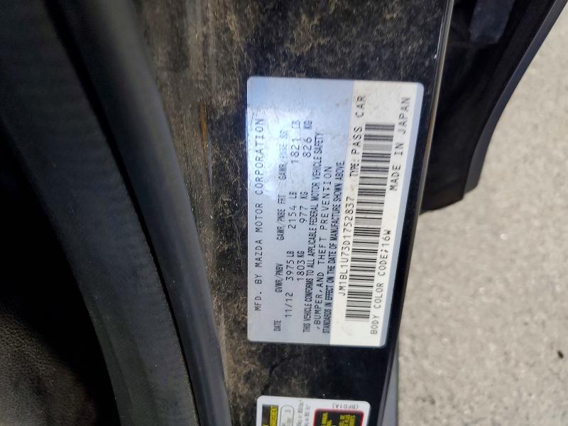 Aukcja sprzedaży 2013 Mazda 3, vin: JM1BL1U73D1752837, numer aukcji: 58062396