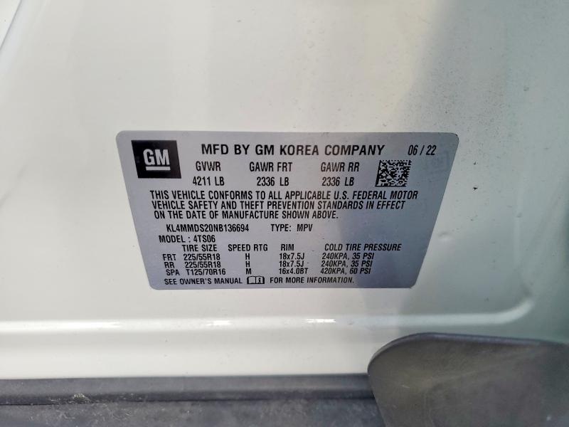 Aukcja sprzedaży 2022 Buick Encore Gx, vin: KL4MMDS20NB136694, numer aukcji: 55567836