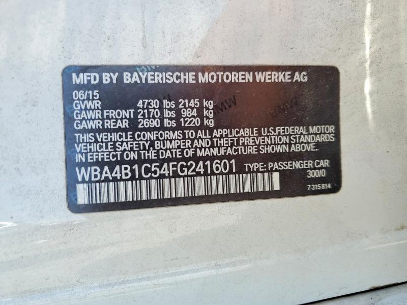 58512126 :رقم المزاد ، WBA4B1C54FG241601 vin ، 2015 Bmw 435 مزاد بيع