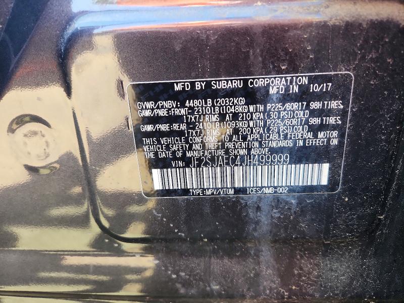 Aukcja sprzedaży 2018 Subaru Forester, vin: JF2SJAEC4JH499999, numer aukcji: 58650686