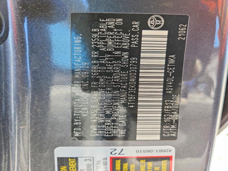 2010 Toyota Camry მანქანა იყიდება აუქციონზე, vin: 4T1BF3EK0AU030799, აუქციონის ნომერი: 58825736