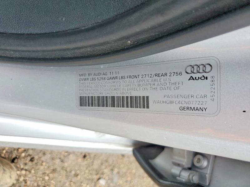 Продажа на аукционе авто 2012 Audi A6, vin: WAUHGBFC4CN077227, номер лота: 56249646