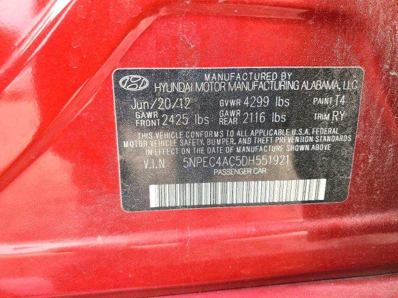 Aukcja sprzedaży 2013 Hyundai Sonata, vin: 5NPEC4AC5DH551921, numer aukcji: 53753646