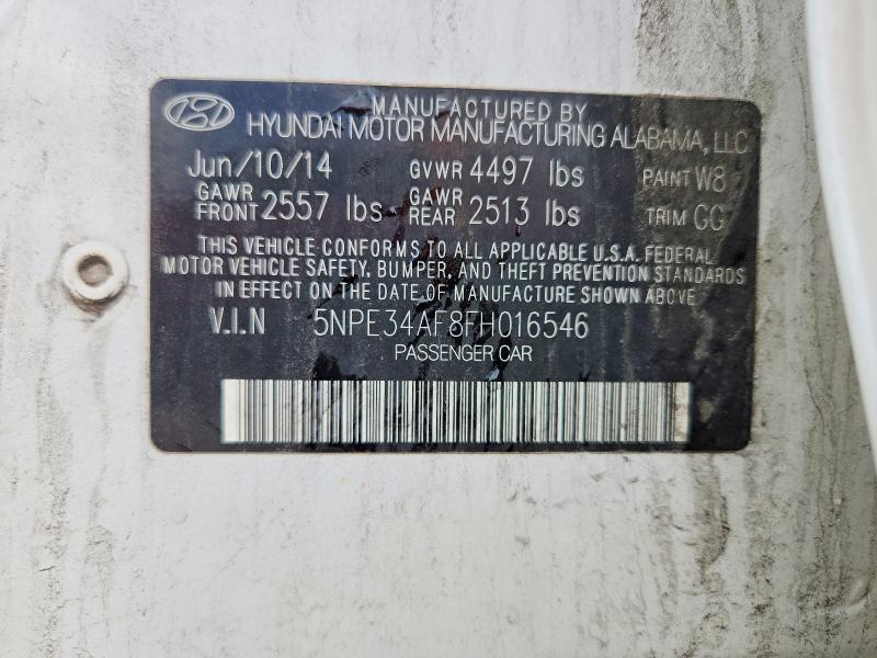 2015 Hyundai Sonata მანქანა იყიდება აუქციონზე, vin: 5NPE34AF8FH016546, აუქციონის ნომერი: 57882926