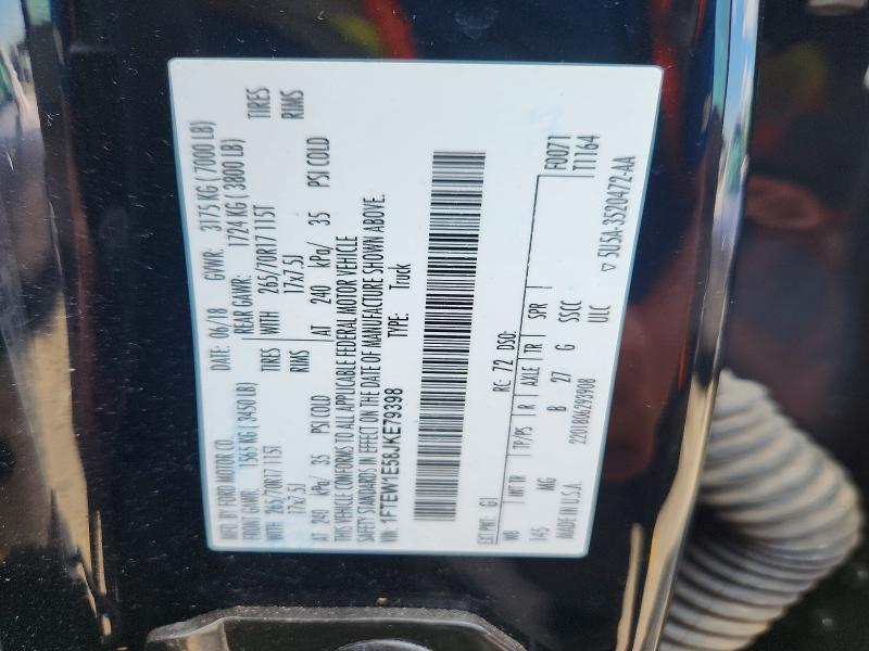 57196736 :رقم المزاد ، 1FTEW1E58JKE79398 vin ، 2018 Ford F150 مزاد بيع