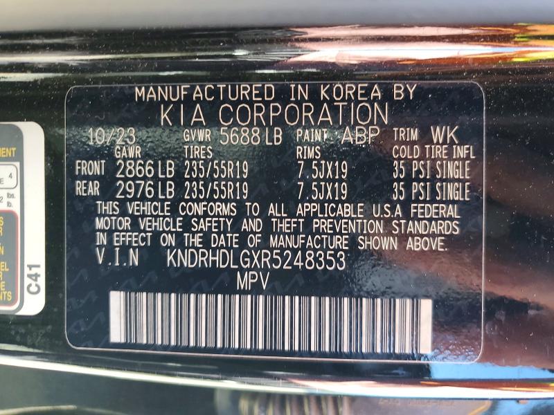 2024 Kia Sorento მანქანა იყიდება აუქციონზე, vin: KNDRHDLGXR5248353, აუქციონის ნომერი: 57033836