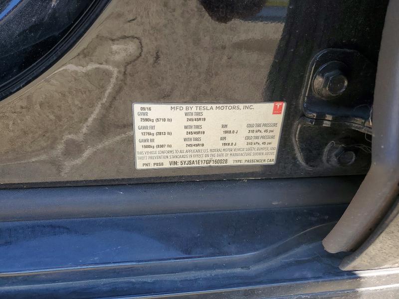 Продаж на аукціоні авто 2016 Tesla Model S, vin: 5YJSA1E17GF160028, номер лоту: 56986256