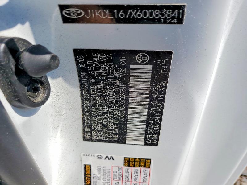 56641426 :رقم المزاد ، JTKDE167X60083841 vin ، 2006 Scion Tc مزاد بيع