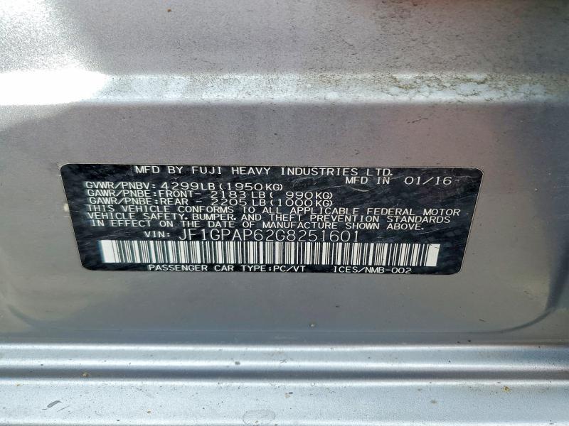 Продаж на аукціоні авто 2016 Subaru Impreza, vin: JF1GPAP62G8251601, номер лоту: 56346686