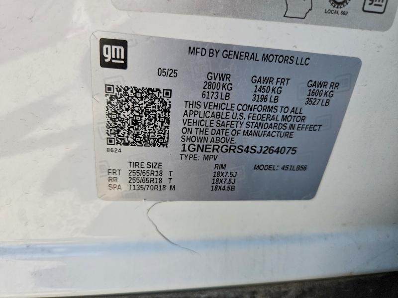 Aukcja sprzedaży 2025 Chevrolet Traverse, vin: 1GNERGRS4SJ264075, numer aukcji: 58753746