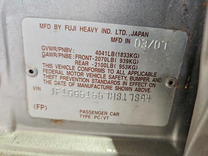 Aukcja sprzedaży 2007 Subaru Impreza, vin: JF1GG61667H817894, numer aukcji: 58869916
