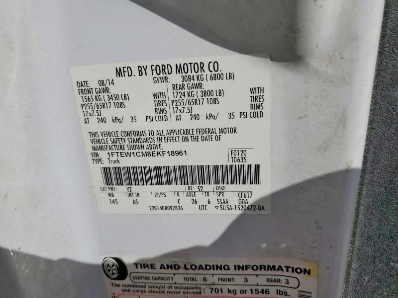 Aukcja sprzedaży 2014 Ford F150, vin: 1FTEW1CM8EKF18961, numer aukcji: 57933406