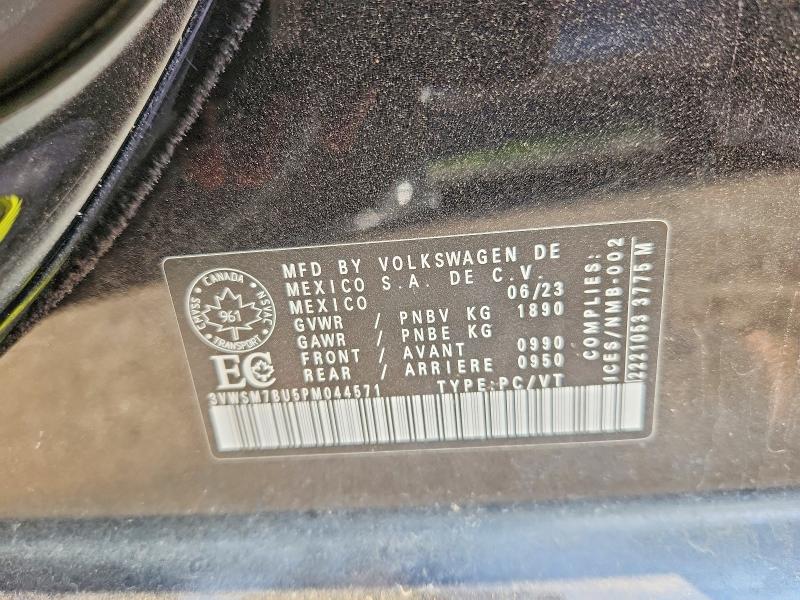 Продажа на аукционе авто 2023 Volkswagen Jetta, vin: 3VWSM7BU5PM044571, номер лота: 52283476