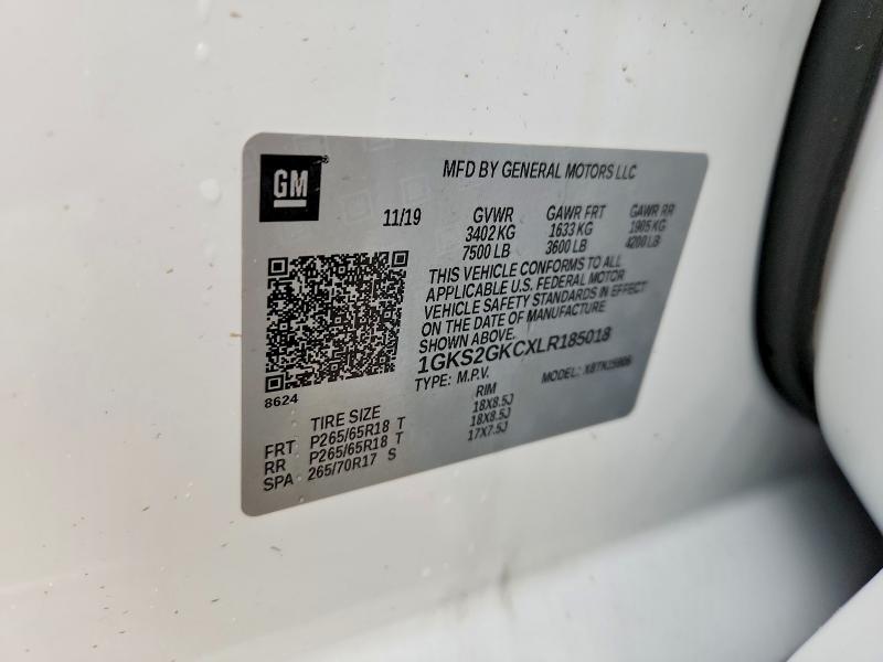 Aukcja sprzedaży 2020 Gmc Yukon Xl, vin: 1GKS2GKCXLR185018, numer aukcji: 58222166