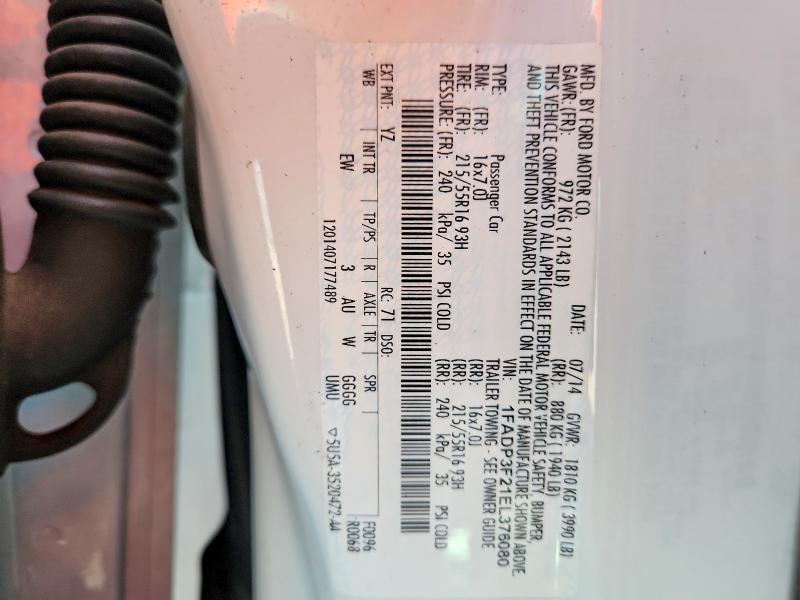 55942766 :رقم المزاد ، 1FADP3F21EL376080 vin ، 2014 Ford Focus مزاد بيع