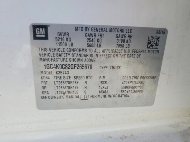 Продажа на аукционе авто 2016 Chevrolet Silverado, vin: 1GC4K0C82GF265670, номер лота: 56156516