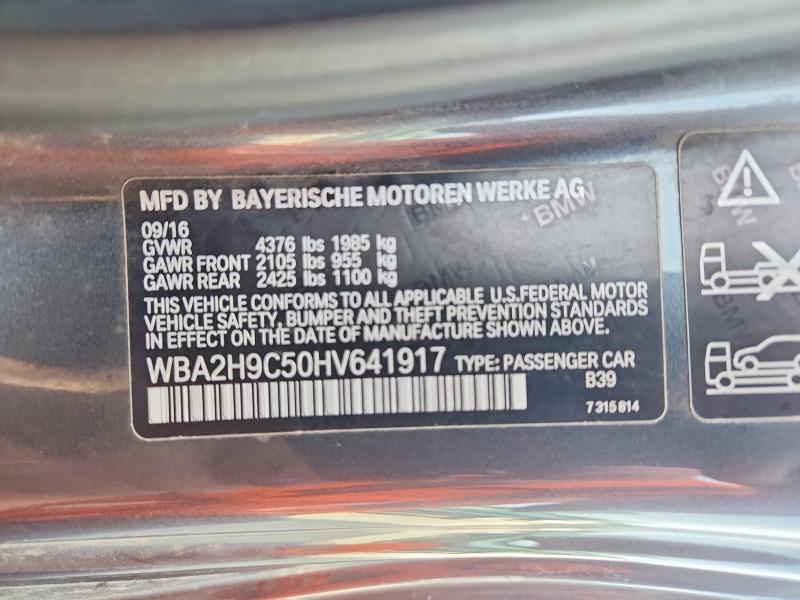 57725436 :رقم المزاد ، WBA2H9C50HV641917 vin ، 2017 Bmw 230xi مزاد بيع