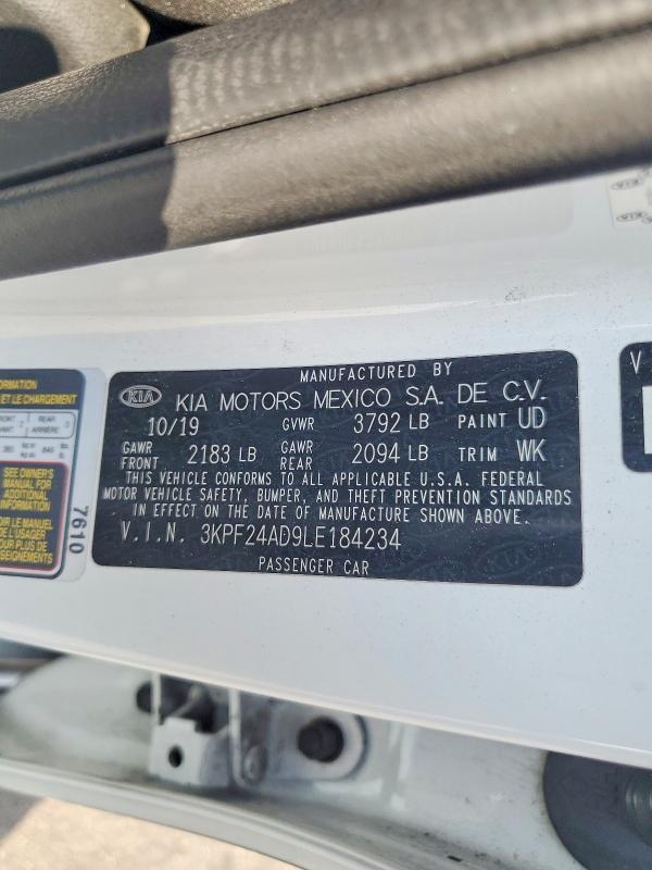 Auction sale of the 2020 Kia Forte, vin: 3KPF24AD9LE184234, lot number: 59302256