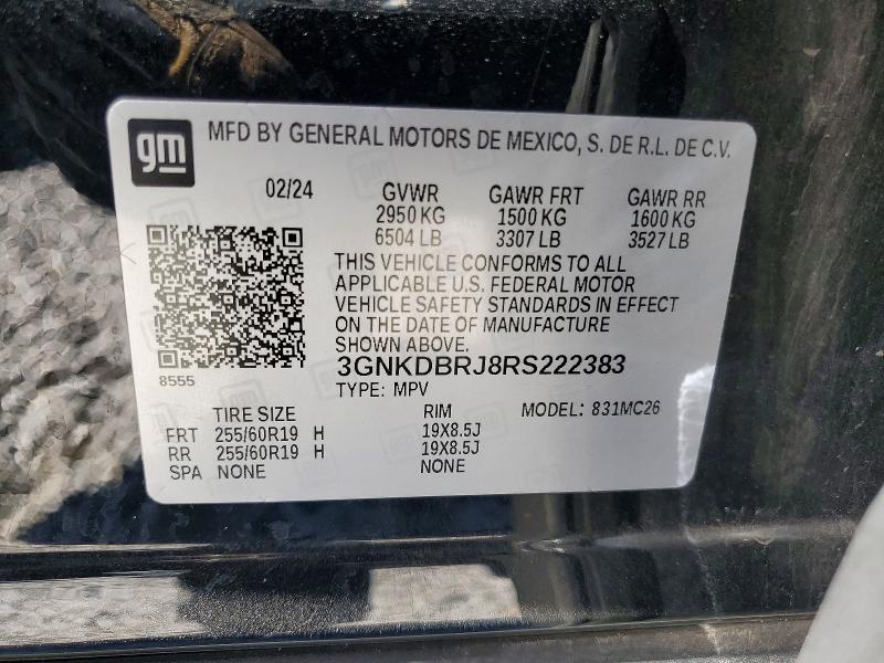 Продаж на аукціоні авто 2024 Chevrolet 1500 Class, vin: 3GNKDBRJ8RS222383, номер лоту: 55930106