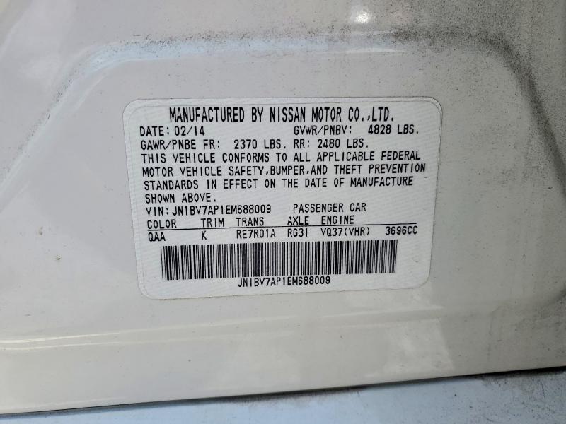 Продажа на аукционе авто 2014 Infiniti Q50, vin: JN1BV7AP1EM688009, номер лота: 56817436