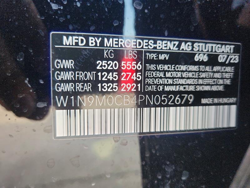 Продажа на аукционе авто 2023 Mercedes-benz Eqb, vin: W1N9M0CB4PN052679, номер лота: 58796856
