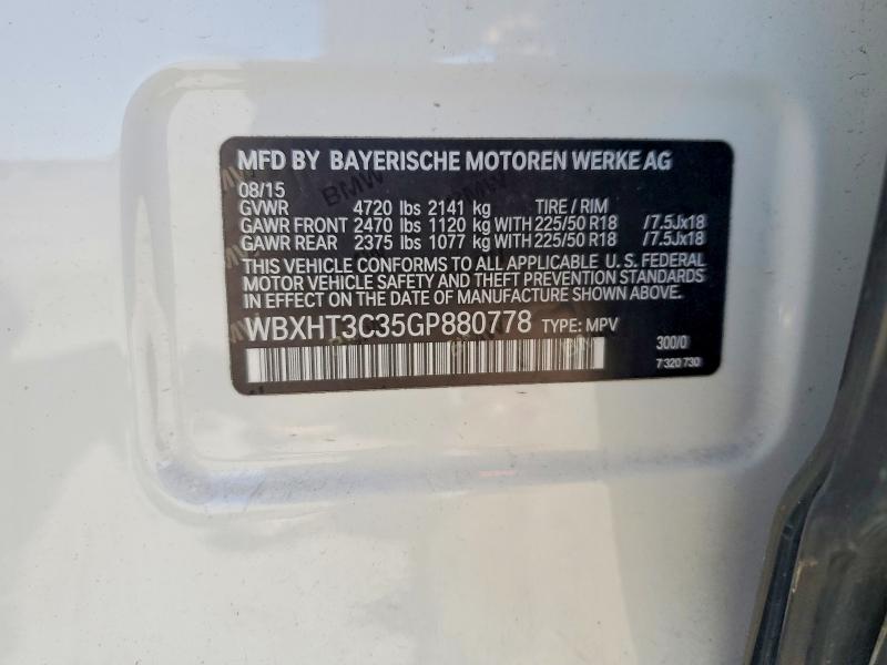 Продаж на аукціоні авто 2016 Bmw X1, vin: WBXHT3C35GP880778, номер лоту: 58415386