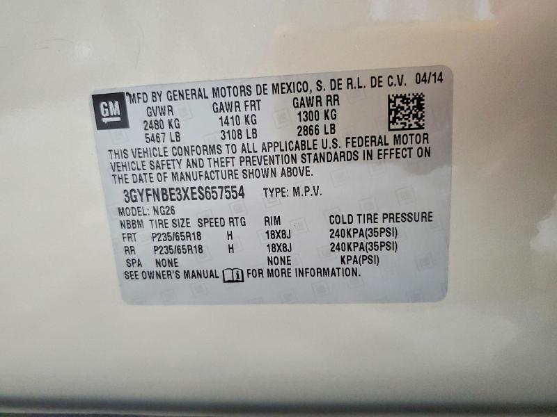 Aukcja sprzedaży 2014 Cadillac Srx, vin: 3GYFNBE3XES657554, numer aukcji: 59112656