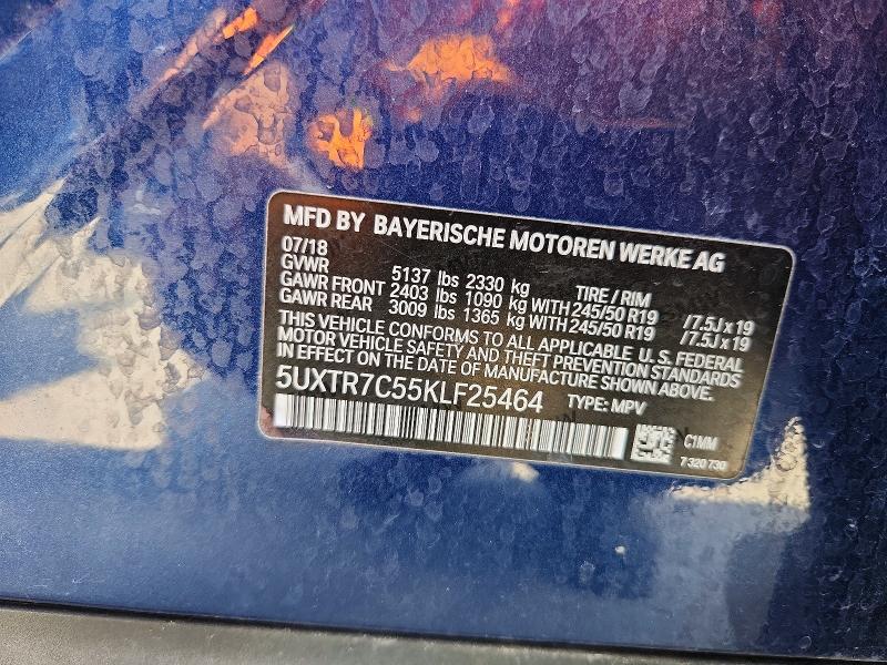 Продажа на аукционе авто 2019 Bmw X3, vin: 5UXTR7C55KLF25464, номер лота: 57862406