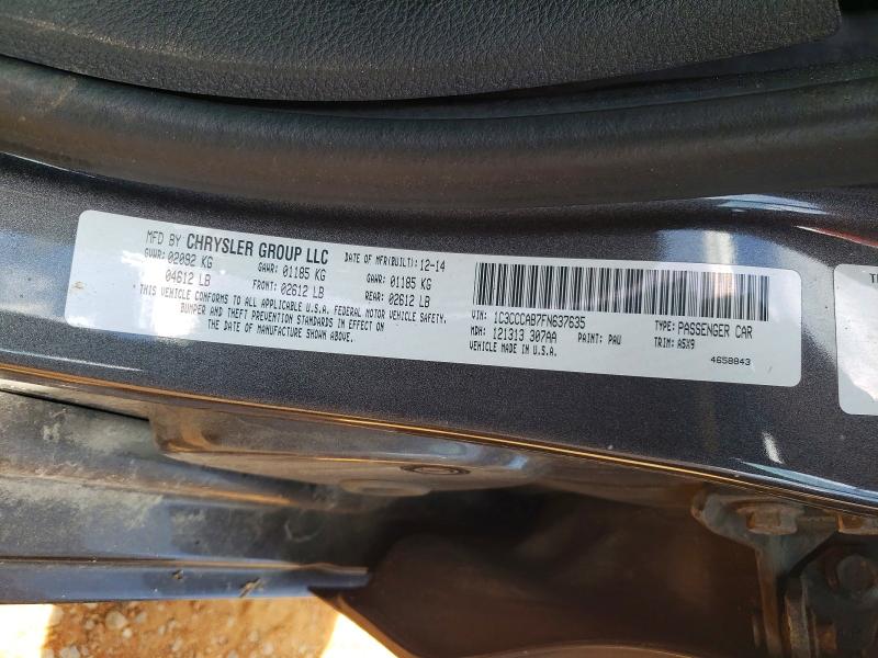 2015 Chrysler 200 მანქანა იყიდება აუქციონზე, vin: 1C3CCCAB7FN637635, აუქციონის ნომერი: 58478876