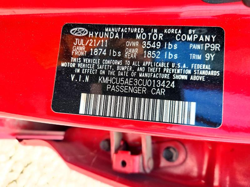 Продажа на аукционе авто 2012 Hyundai Accent, vin: KMHCU5AE3CU013424, номер лота: 58823066