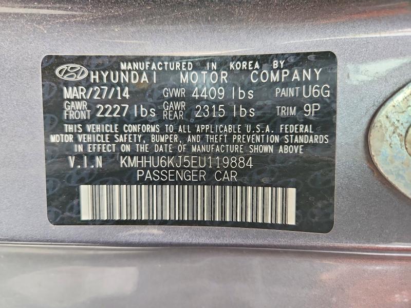 2014 Hyundai Genesis Coupe მანქანა იყიდება აუქციონზე, vin: KMHHU6KJ5EU119884, აუქციონის ნომერი: 56350336