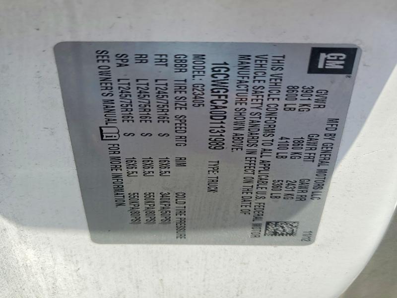 2013 Chevrolet Express G2500 მანქანა იყიდება აუქციონზე, vin: 1GCWGFCA0D1131989, აუქციონის ნომერი: 58599836