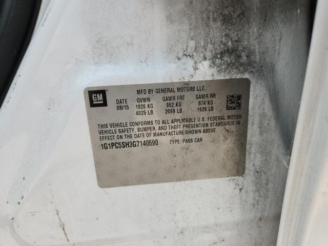 2016 Chevrolet Cruze Limited მანქანა იყიდება აუქციონზე, vin: 1G1PC5SH3G7140690, აუქციონის ნომერი: 57208046